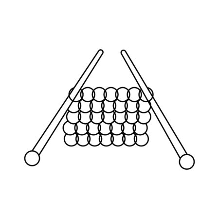 Knitting icon hobby in linear style on white background.のイラスト素材