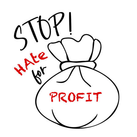Stop hate for profit banner. Vector illustration. Protest sign designのイラスト素材