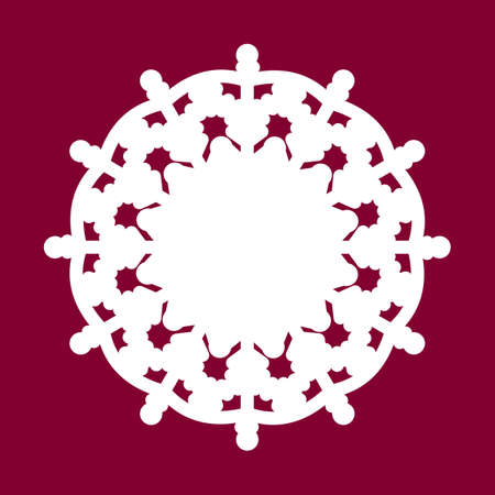 Vector snowflake laser cut template. Cutout decoration for Christmas or New Year. Background for Christmas theme.のイラスト素材