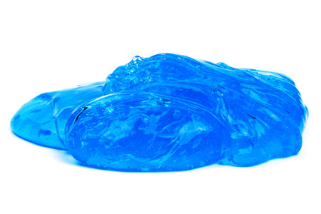 Blue slime for kids, transparent funny toy. Isolated on white background