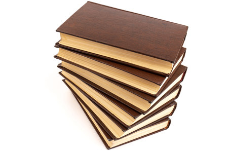 a stack of books on white. background from books. Books close upの写真素材