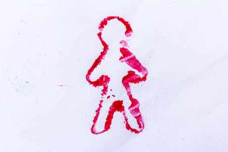 Bright multi-colored artistic background image. Abstract painting. Contemporary art. Children's drawing. The art of handmade. Colorful texture.の写真素材