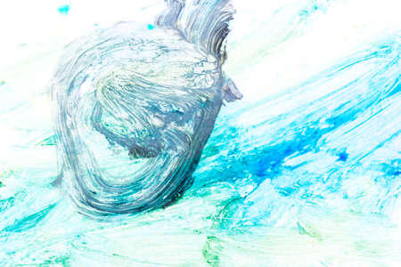 Bright multi-colored artistic background image. Abstract painting. Contemporary art. Children's drawing. The art of handmade. Colorful texture.の写真素材