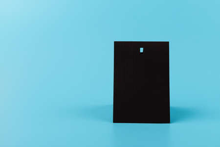 Black paper label tag. Mock up of label branding clothing.の写真素材