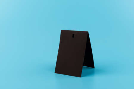 Black paper label tag. Mock up of label branding clothing.の写真素材