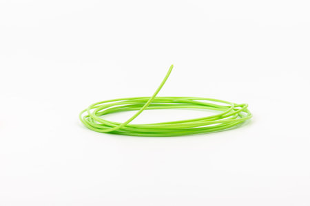 color plastic filament for printing on a 3D printer on white background