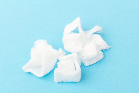 dental gauze. Product of medical equipment, sterile cotton tampons