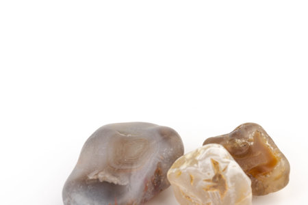 Shiny real raw agate chunk, brown, yellow and white banded agate chalcedony with agate druse and...