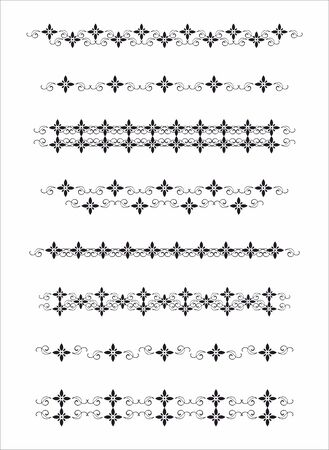 Decorative elements flower line setのイラスト素材