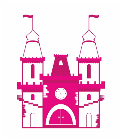 decorative fairytail pink castleのイラスト素材