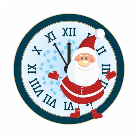 Santa and New Year Clockのイラスト素材