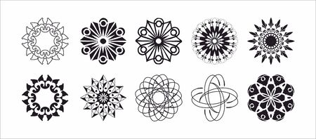 decorative round element setのイラスト素材