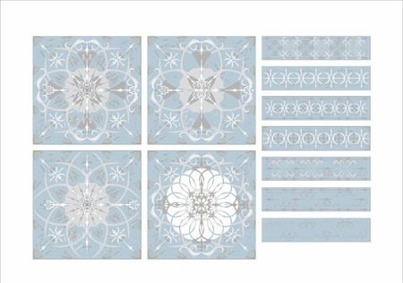 Vintage ceramic tile patternのイラスト素材