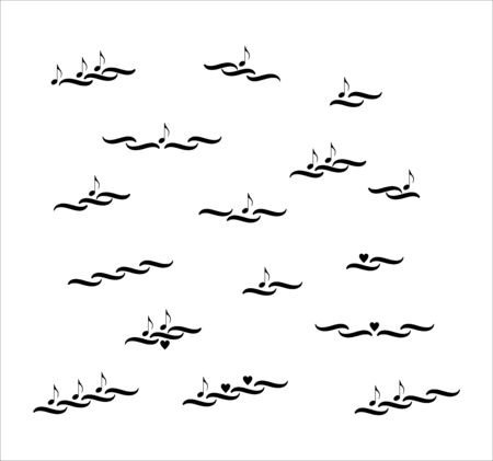 Decorative element with treble clef and noteのイラスト素材