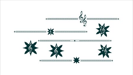 Decorative elements - stars and music text breakのイラスト素材