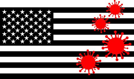 Coronavirus in USA, America, hold on -black flagのイラスト素材