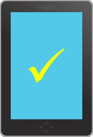 tablet pc with screen on blue background with notes calendarのイラスト素材