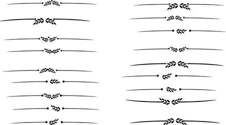 decorative graphic divider, separator and text break with leavesのイラスト素材