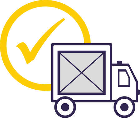 truck delivery isolated icon on white backgroundのイラスト素材