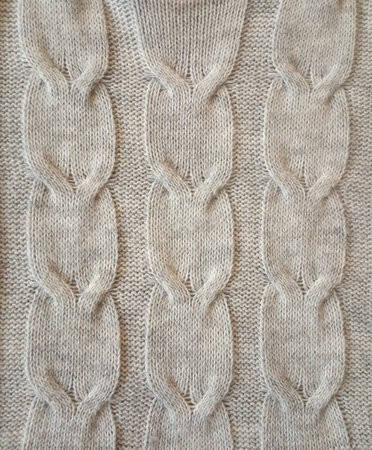 Gray knit pattern with Irish cables