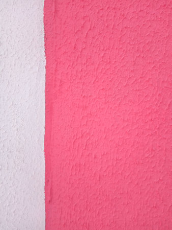 scarlet red paint old cracked concrete background, cement wall backgroundの写真素材