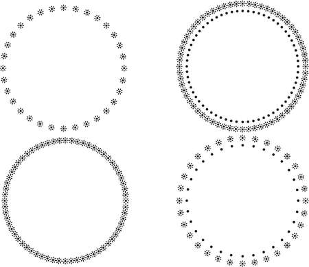 Round frame. Circle Ornamental decorative frame with floral elementのイラスト素材