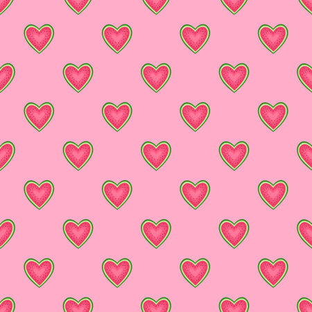 Seamless vector pattern of watermelons. Illustration in cartoon style. Decorative bright fruits for...