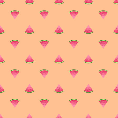 Seamless vector pattern of watermelons. Illustration in cartoon style. Decorative bright fruits for...