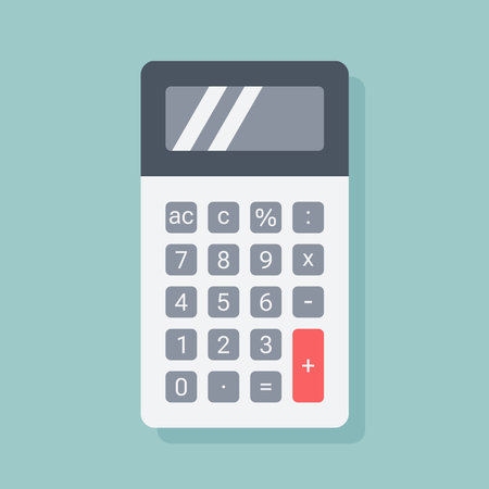 Electronic calculator icon. Flat vector illustration.のイラスト素材
