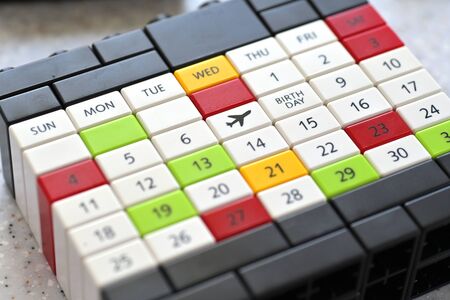 Calendar plans to Fly on the birthdayの写真素材