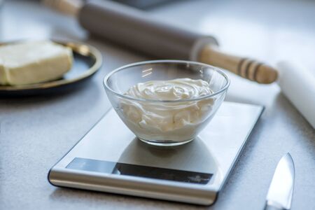 Step-by-step instructions for making bagel cookies for use in recipe illustrations. dough for bakingの写真素材