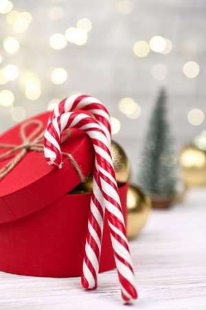 Christmas Decoration with Candy Canesの写真素材
