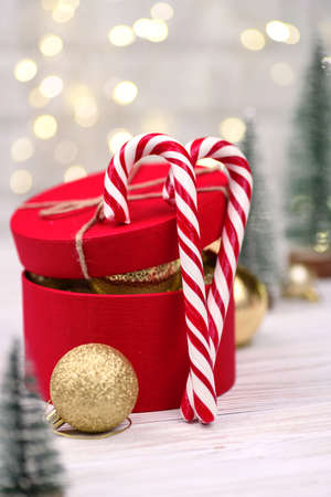 Christmas Decoration with Candy Canesの写真素材