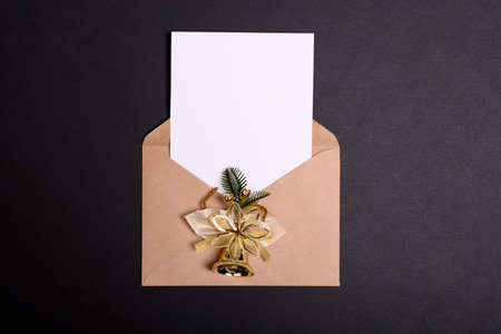 Envelope letter with an empty gladent and a place for text on a black background.