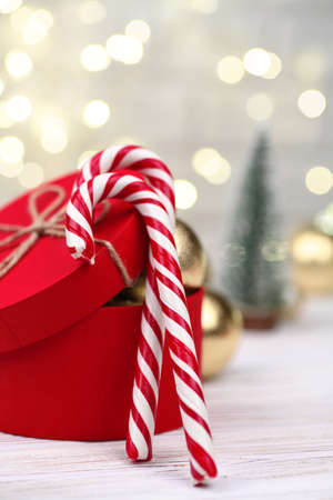 Christmas Decoration with Candy Canesの写真素材
