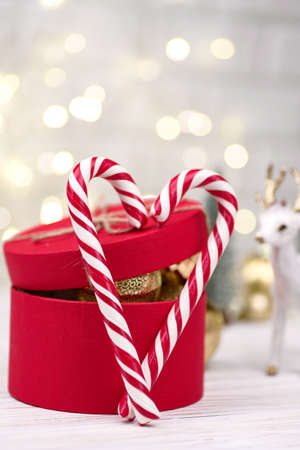 Christmas Decoration with Candy Canesの写真素材