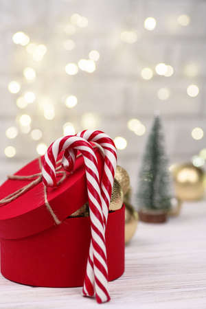 Christmas Decoration with Candy Canesの写真素材