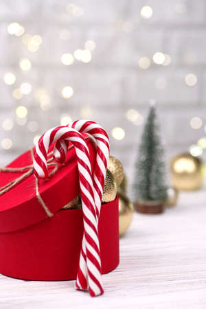 Christmas Decoration with Candy Canesの写真素材