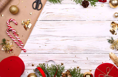Letters envelope to Santa, Christmass buckground with candy caneの写真素材