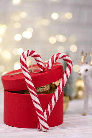 Christmas Decoration with Candy Canesの写真素材