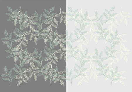 Wallpaper with leaves in vector. Seamless floral backgroundのイラスト素材