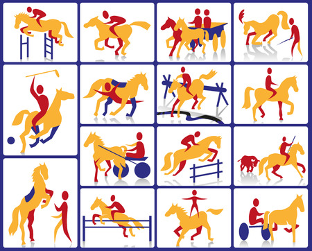 Image icons with the theme equestrian and circus.のイラスト素材