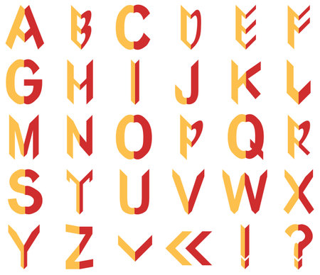 Preview of the English alphabet and punctuation marks on a white background.のイラスト素材