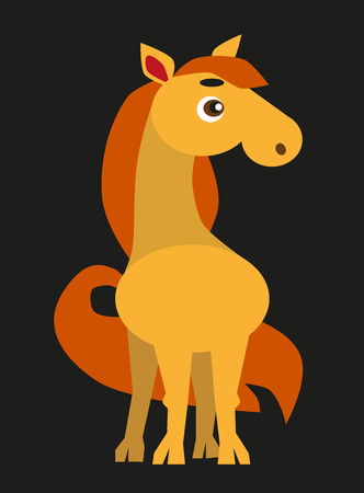 color image of funny cartoon animal horseのイラスト素材