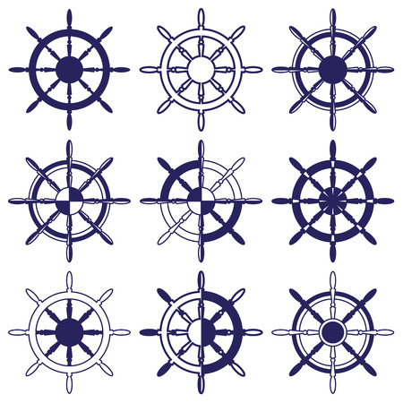 vector image of wheel ship with different views.のイラスト素材