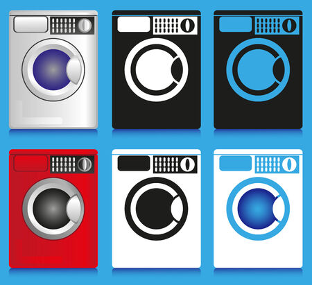 Image of household appliances with different design: washing machine.のイラスト素材