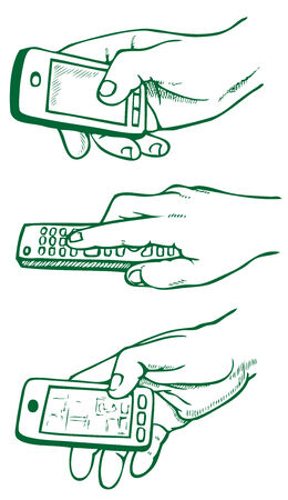 drawing of human hand on a white backgroundのイラスト素材