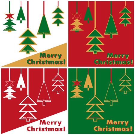 Image of coniferous trees hanging by a threadのイラスト素材