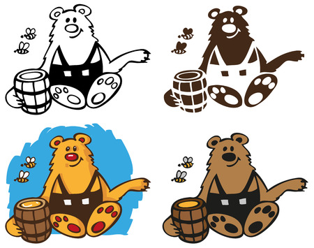 illustration of a cartoon bear sitting in an embrace with the ointmentのイラスト素材