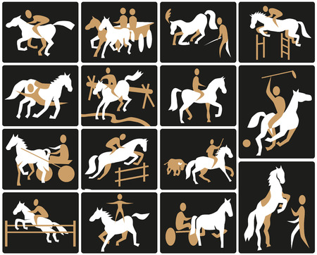 Image icons with the theme equestrian and circus.のイラスト素材